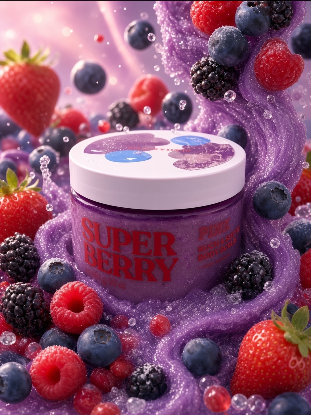 PINK Victoria’s Secret- SUPER BERRY Such A Softie Body Scrub & Sugar Exfoliant